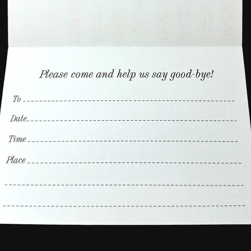 Vintage Hallmark Goodbye Party Invitations Red Purple Striped Set of 9 60PM 721